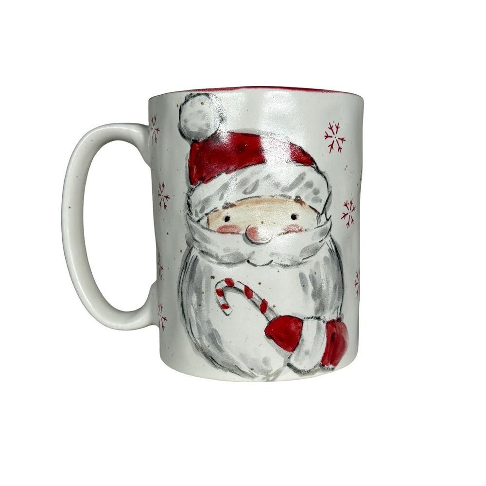 Peppermint & Pine Always Be Jolly Santa Christmas Mug Red Interior 12 oz